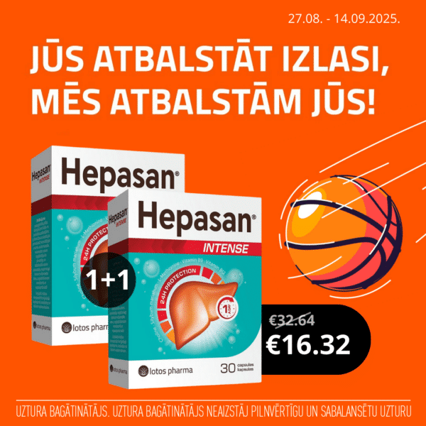 1+1 Hepasan INTENSE, 30 kapsulas - Intensīva aizsardzība aknām